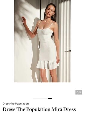 Dress the Population Mira Mini White Ruffle Dress